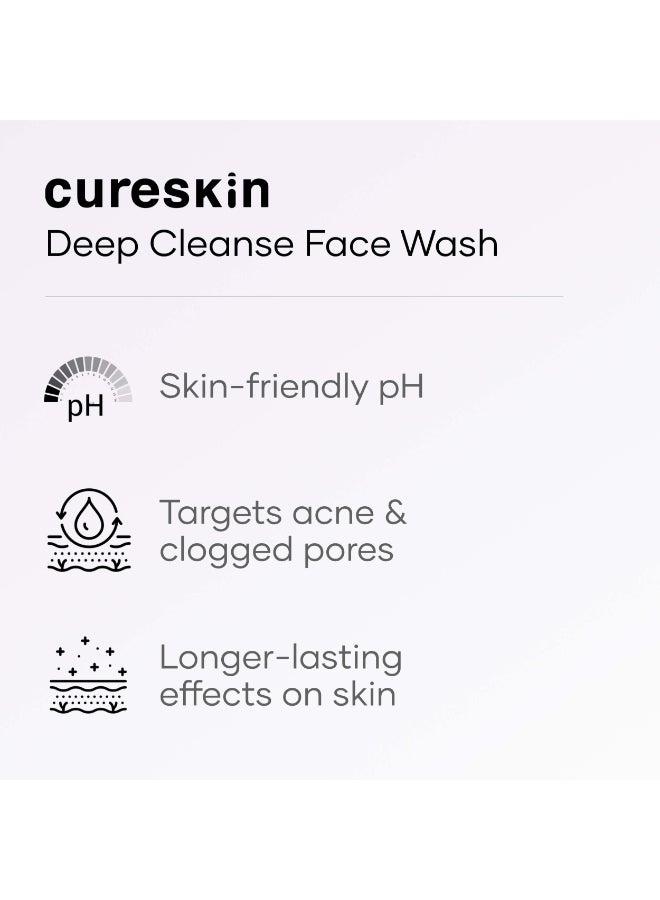 Cureskin Deep Cleanse Salicylic Acid Face Wash for Oily Skin | Salicylic Acid Foaming Face Wash for Men and Women, 100 ml (Pack of 1) - Image 4